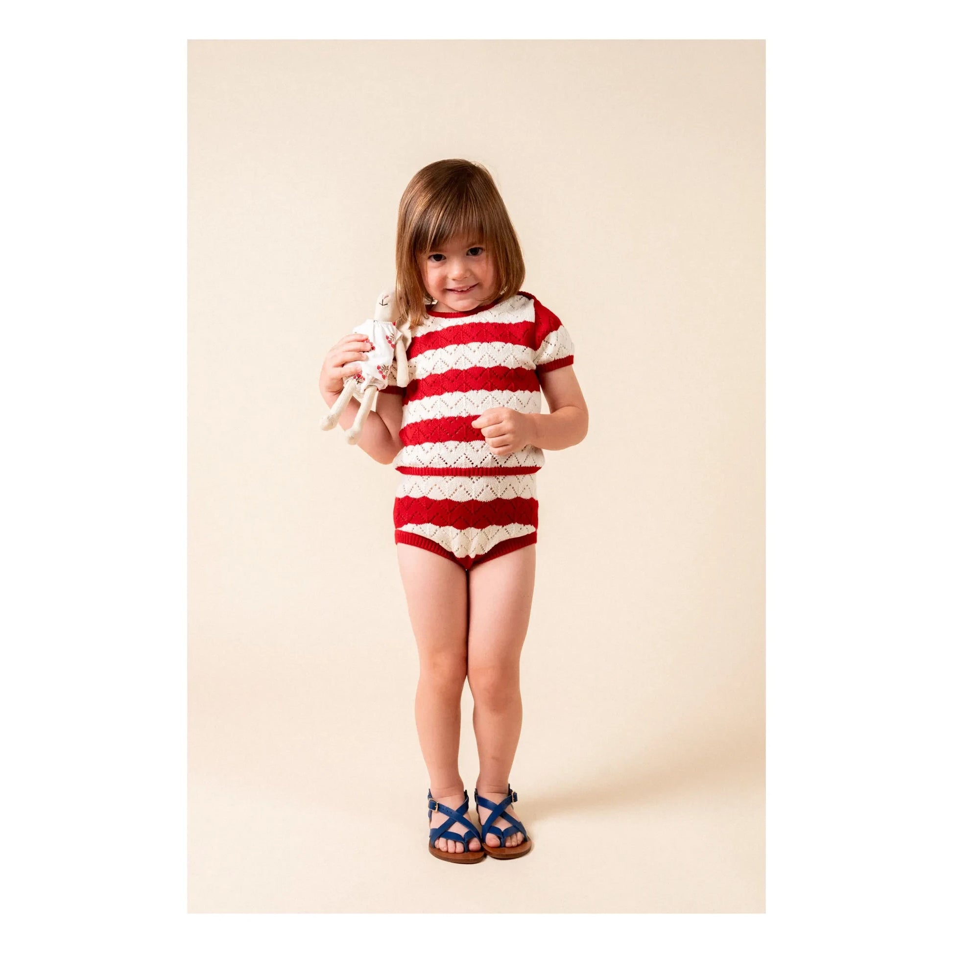 birinit - Bloomer Pointelle Chili Stripe | Red