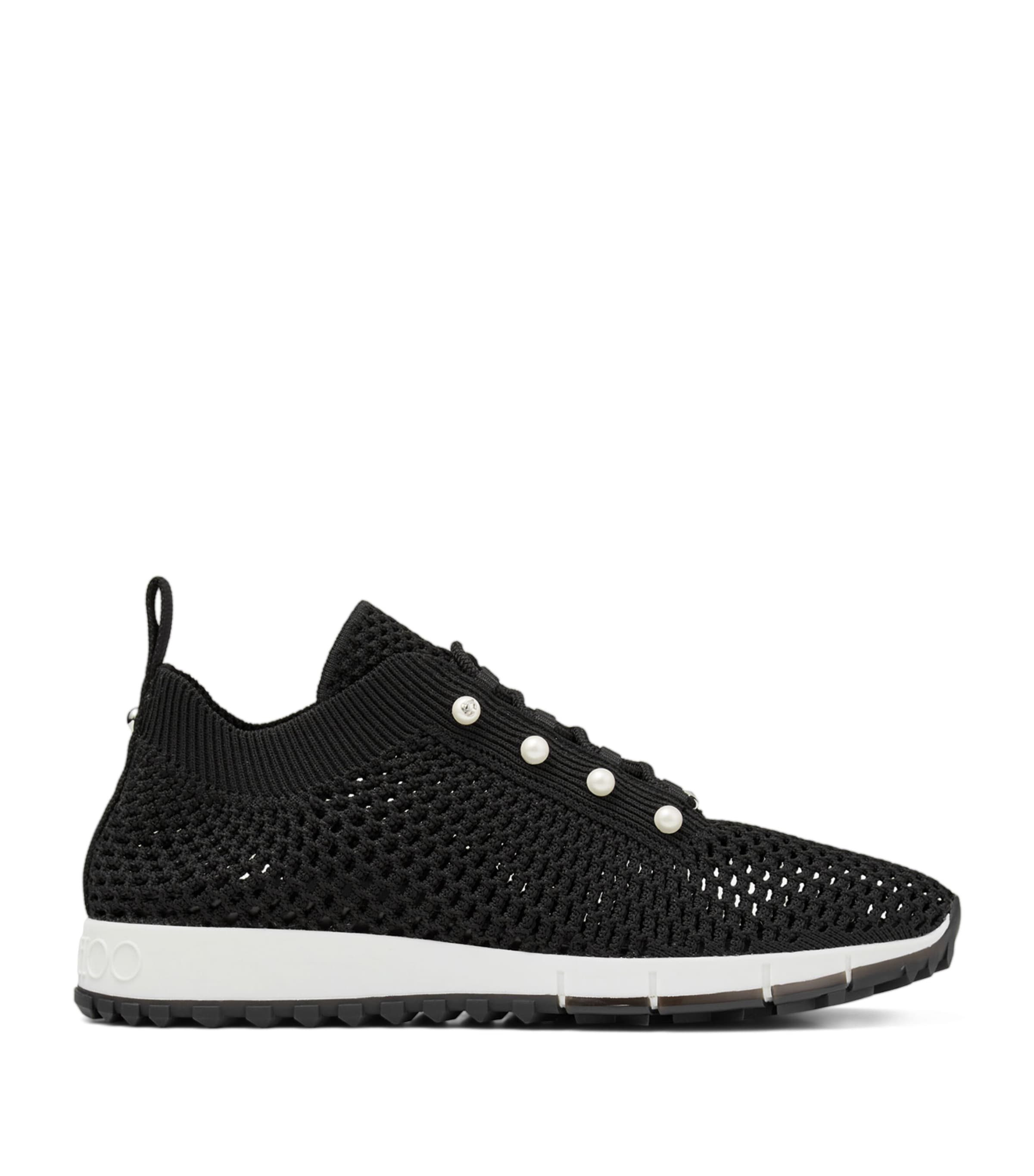 Jimmy Choo Black Embellished Veles Sneakers