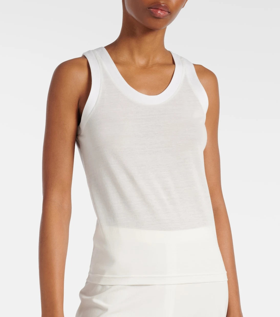 Khaite - Cotton-blend jersey tank top