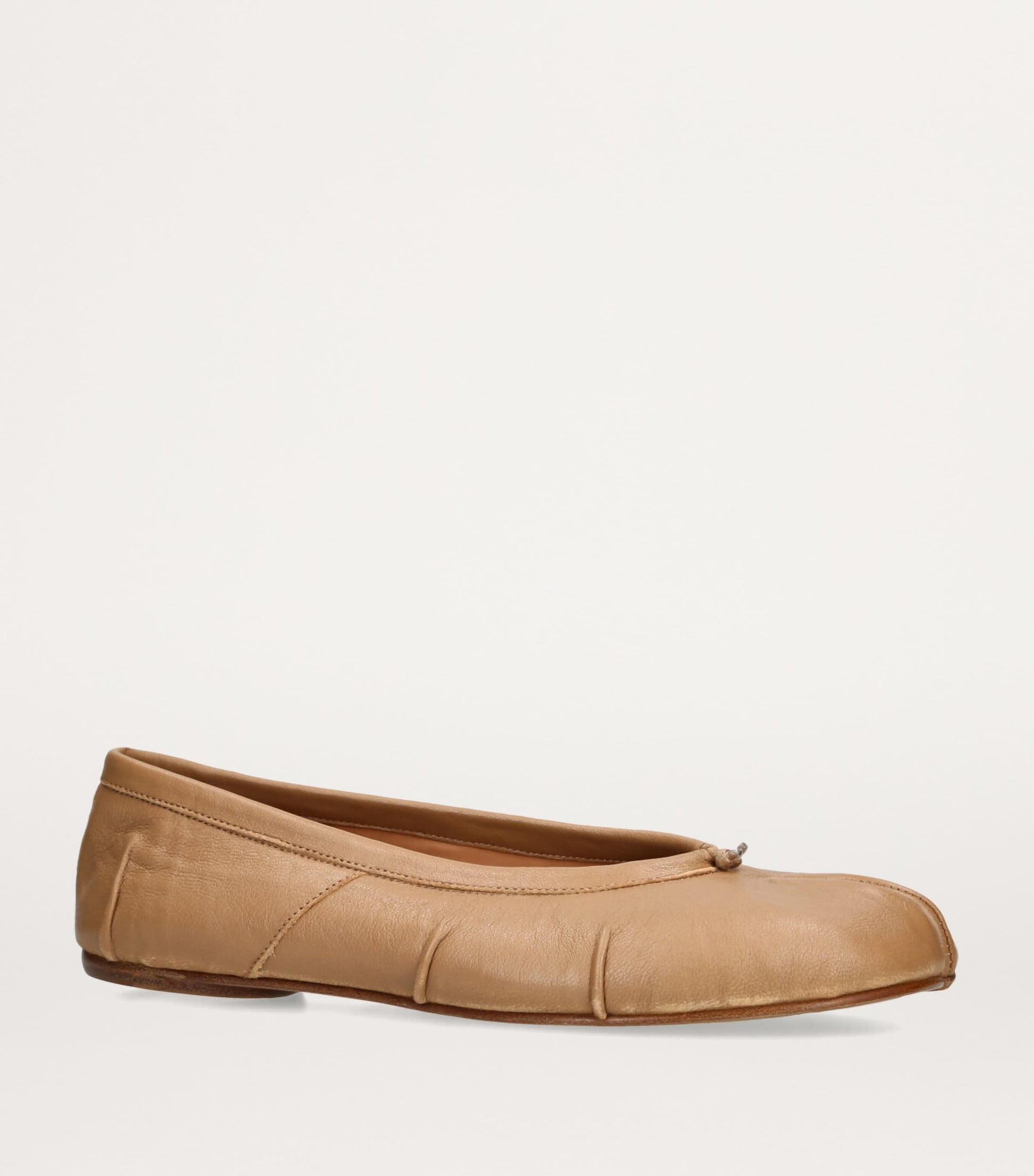 Nude Leather Tabi Ballet Flats