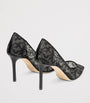 Jimmy Choo Black Romy 85 Lace Pumps