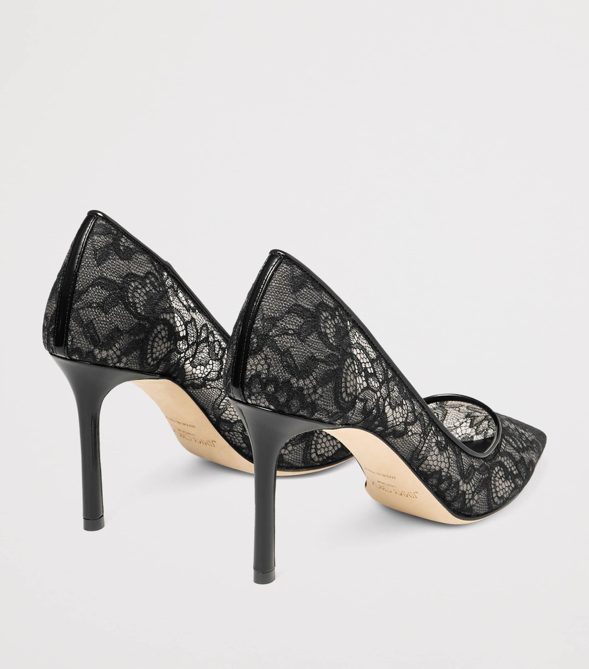 Jimmy Choo Black Romy 85 Lace Pumps