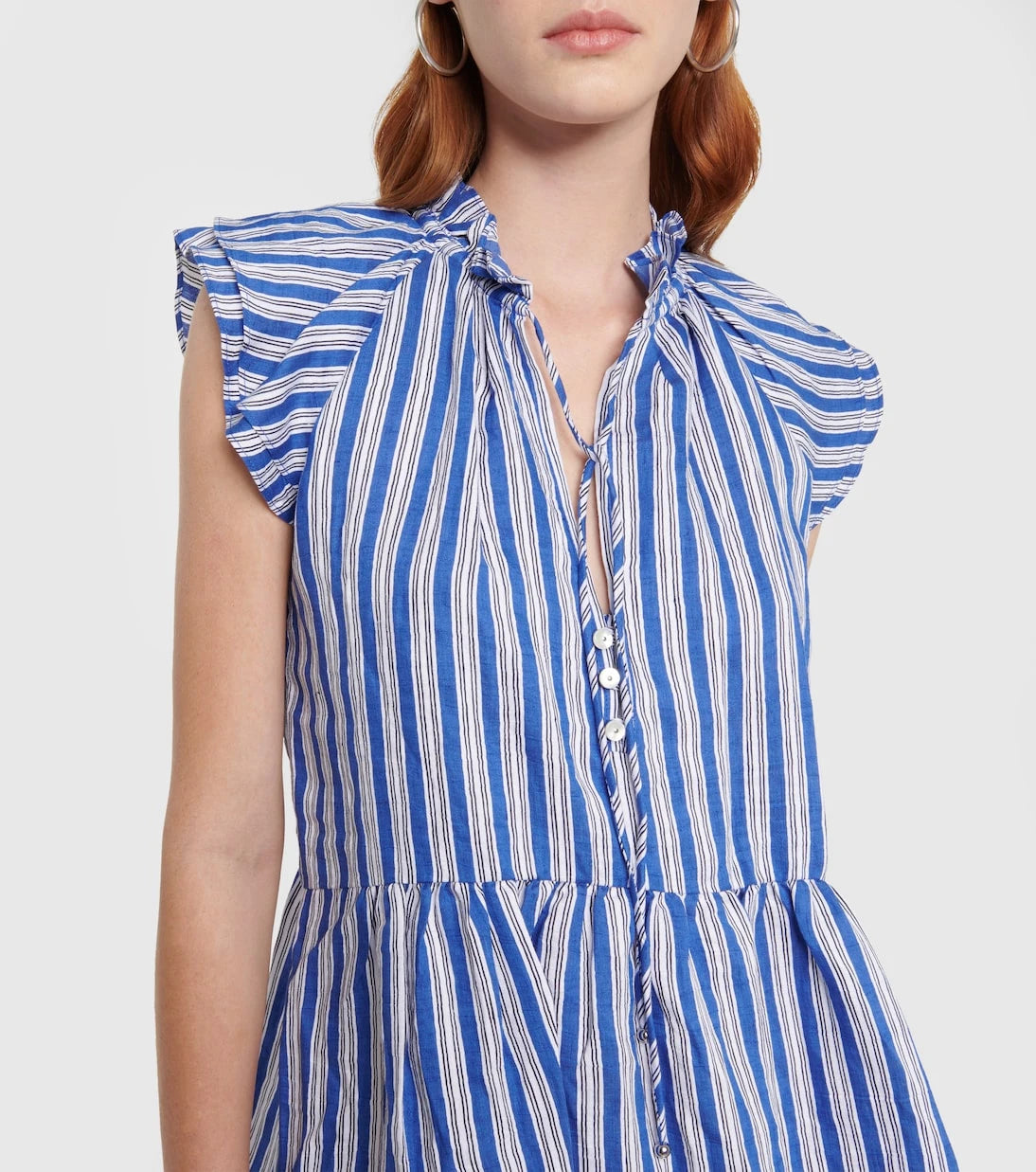 Veronica Beard - Striped linen-blend minidress