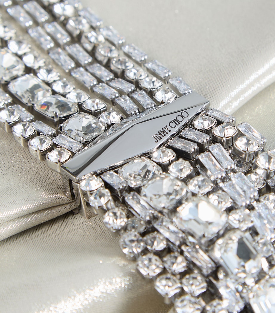 Jimmy Choo Gold Zandra Leather Embellished Clutch Bag