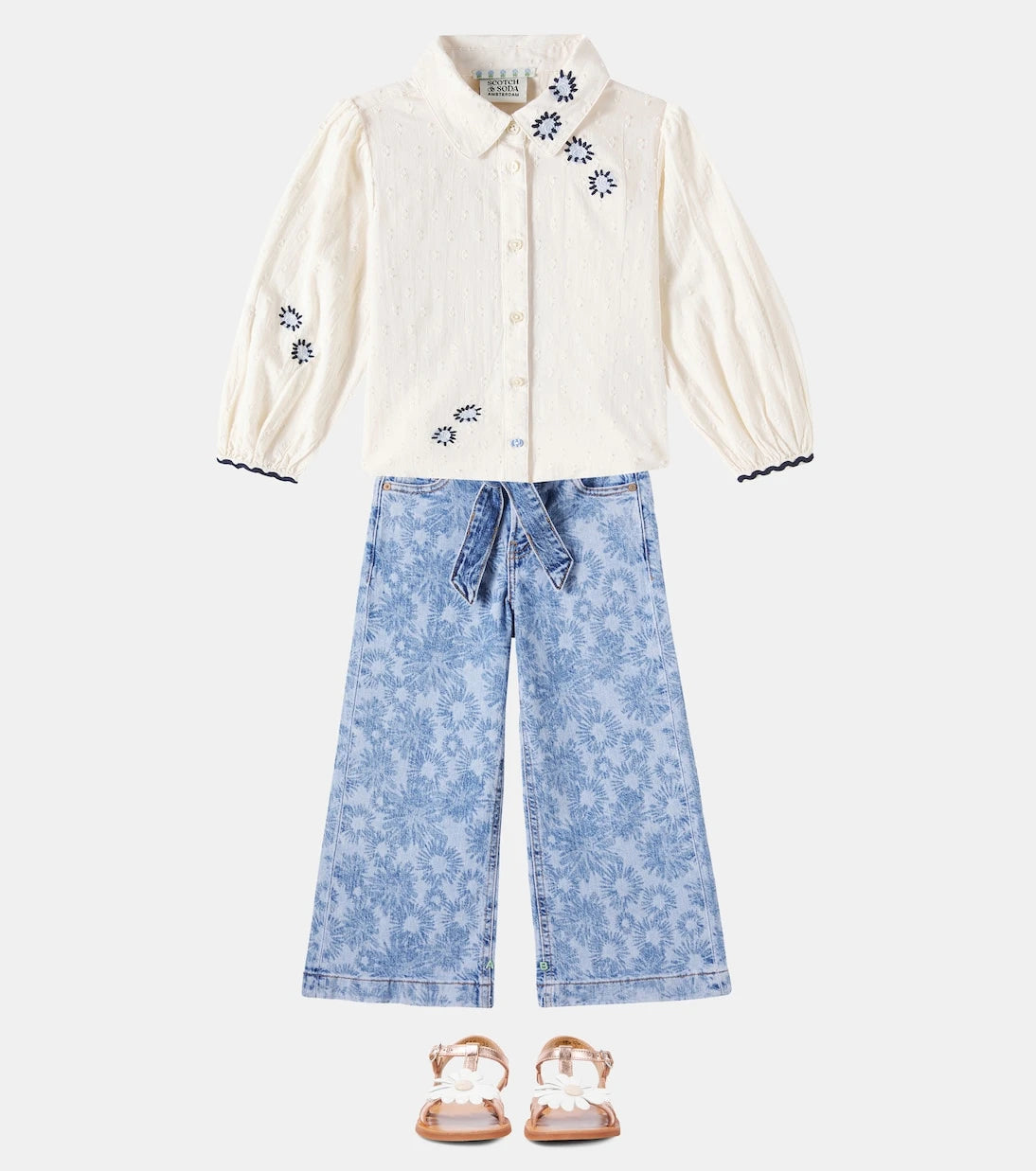 Scotch & Soda Kids - The Wave floral belted jeans