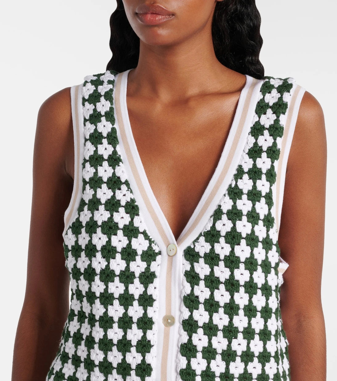 The Upside - Portobello Watson crochet cotton vest