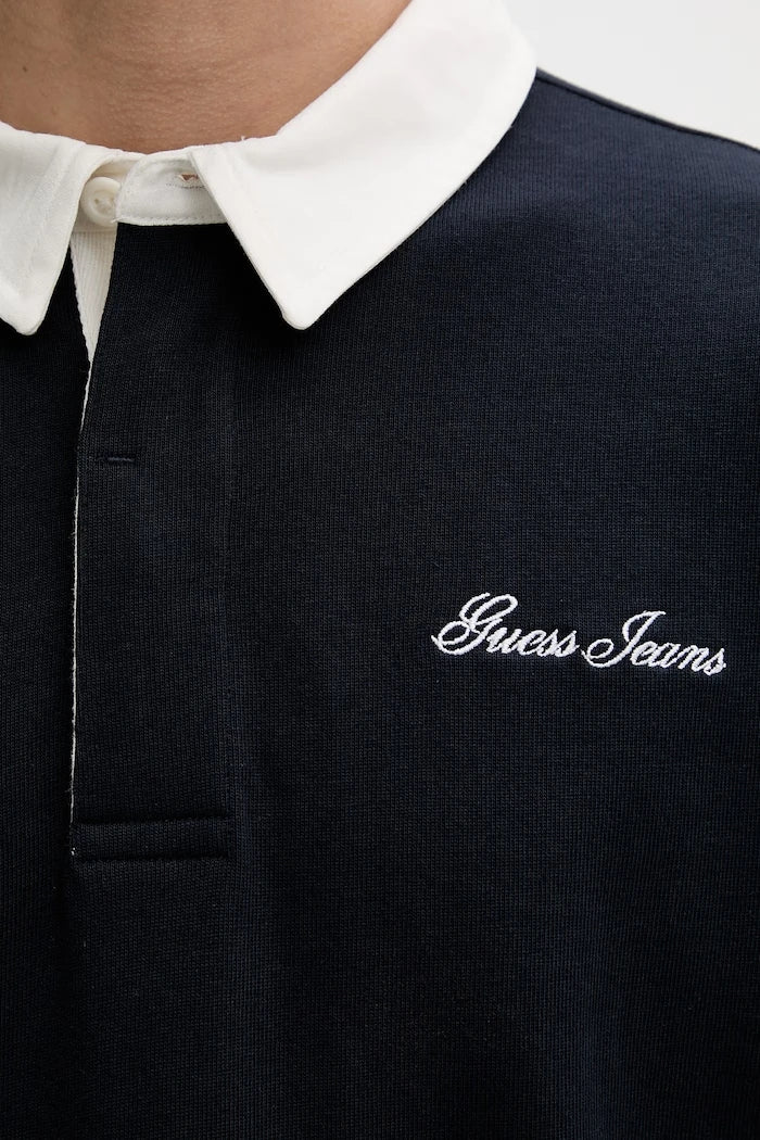 Guess Jeans тениска с яка мъжка от памук