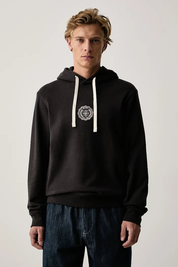 Pamuk ve elastanlı erkek kapüşonlu sweatshirt