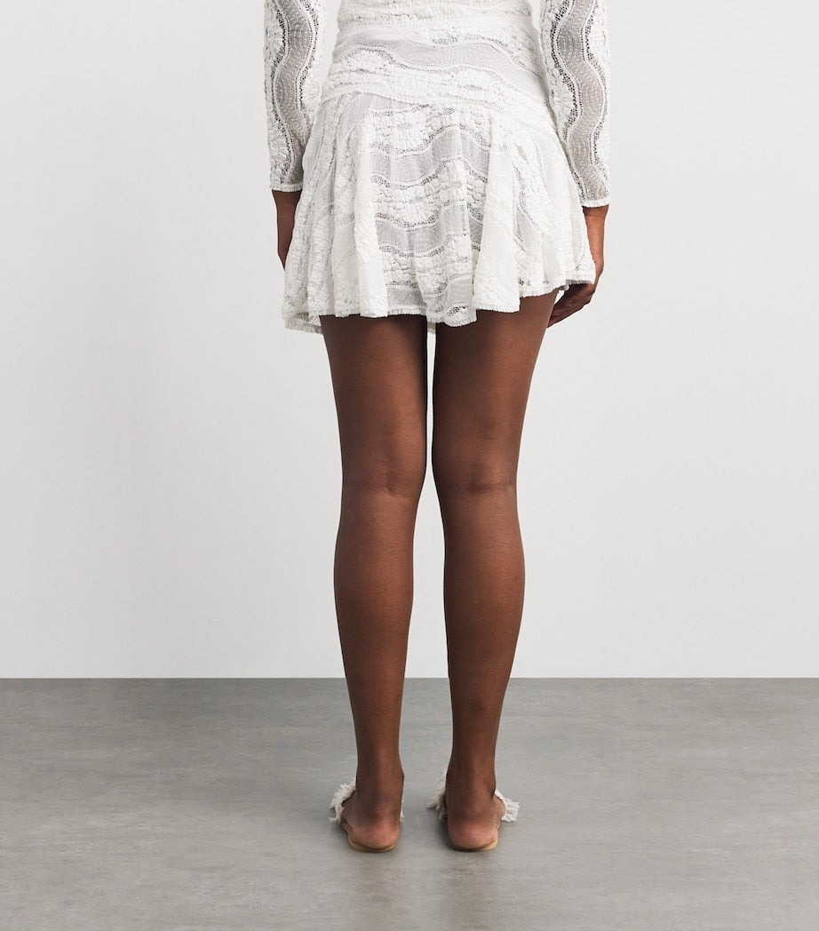 White Knitted Haze Mini Skirt