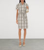 Burberry Ivory Cotton Check Mini Shirt Dress