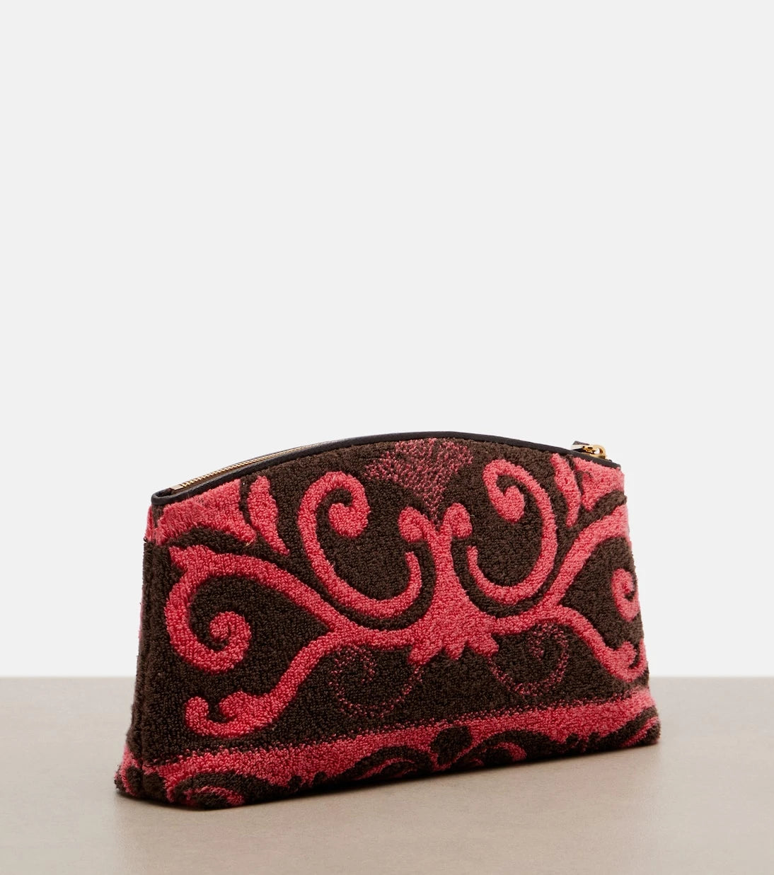 Valentino Garavani - VLogo leather-trimmed terry pouch