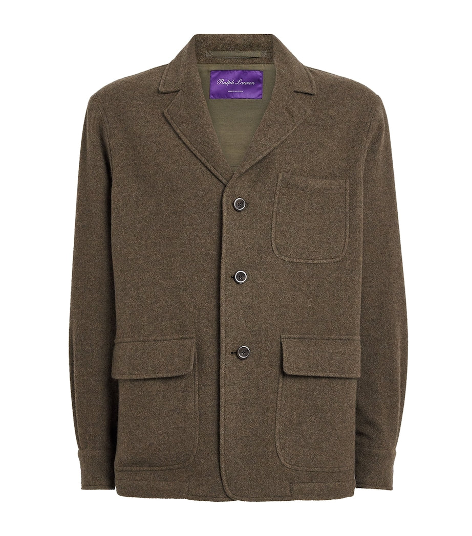 Ralph Lauren Purple Label Green Cashmere-Wool Brushed Twill Blazer
