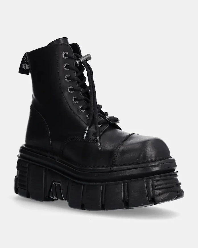Кожени кубинки New Rock Nomada Negro + Tower Negro Lateral E-14