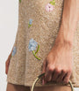 Clio Peppiatt Beige Embellished Marie Mini Dress