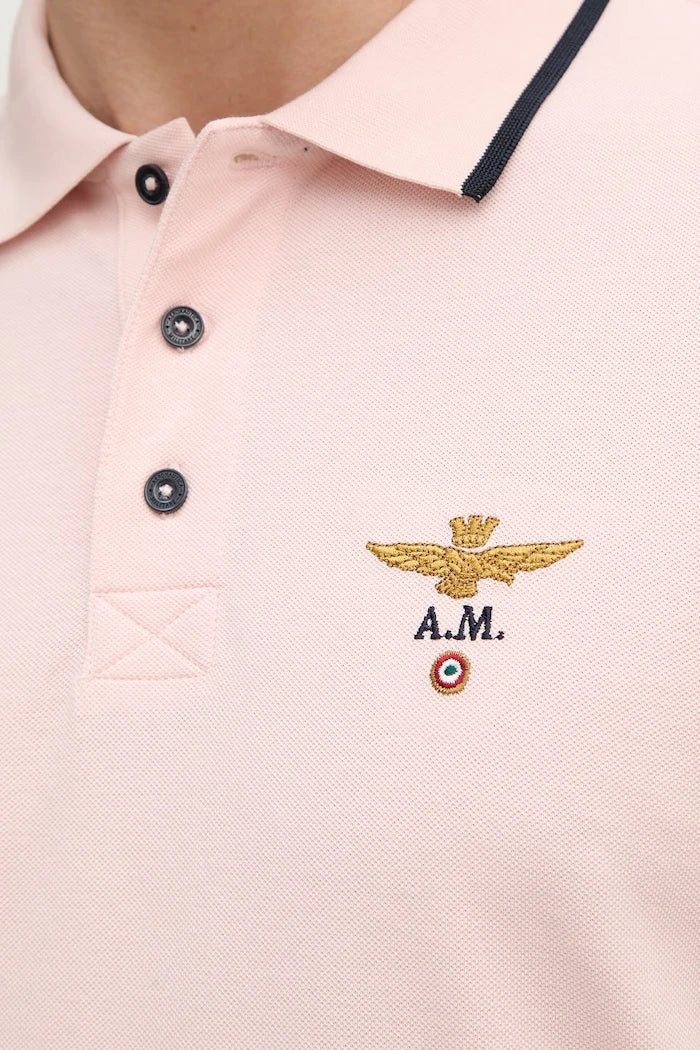 Aeronautica Militare pamuklu yakalı erkek tişört