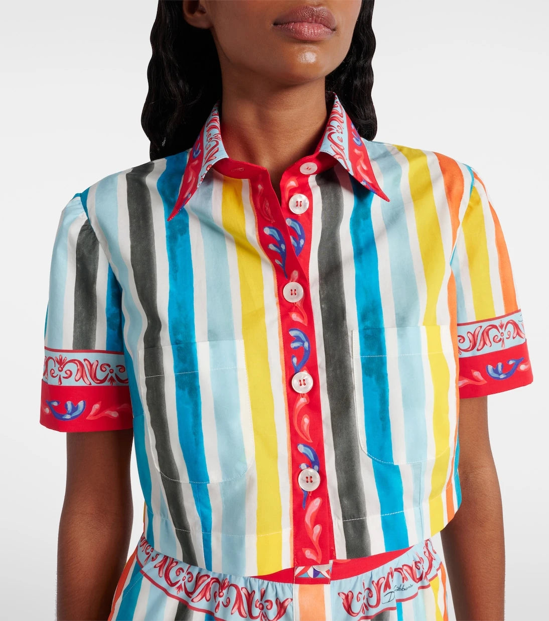 Dolce&Gabbana - Striped cropped cotton top