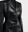 Leather Fitted Blazer BLACK