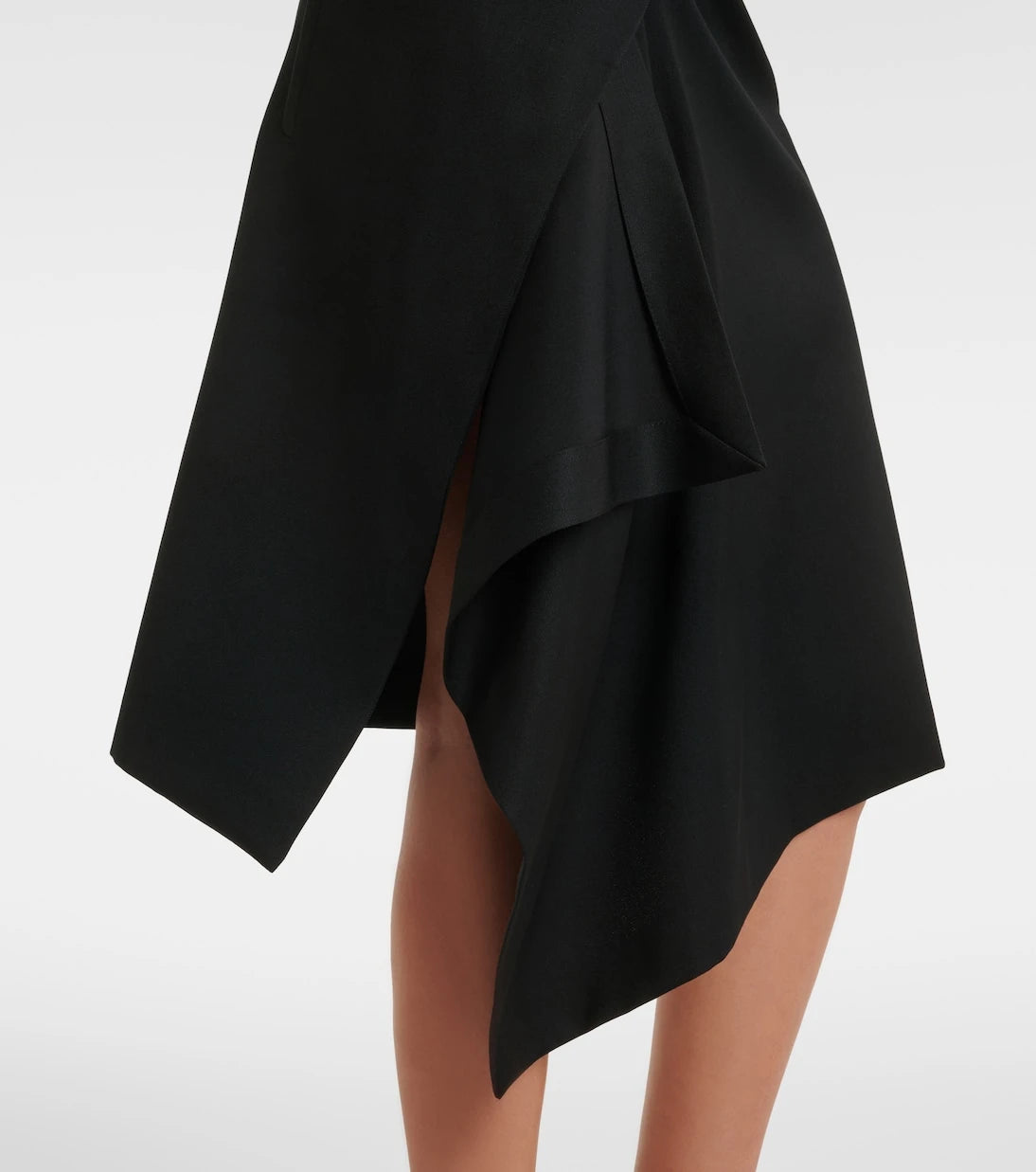 The Attico - Asymmetric virgin wool wrap skirt