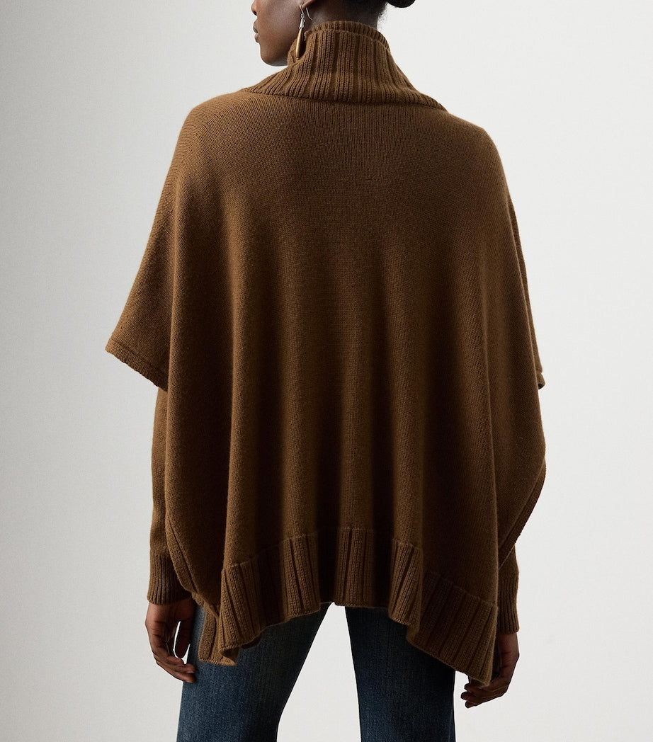 Ralph Lauren Collection Brown Cashmere-Blend Cape Sweater