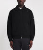 Moose Knuckles Black Wool Ribbed Zip-Up Cardigan