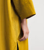 Yellow Cotton Midi Shirt Dress
