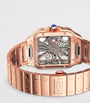 Large Rose Gold Santos de Skeleton Watch 28mm