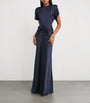 Victoria Beckham Navy Gathered-Waist Maxi Dress