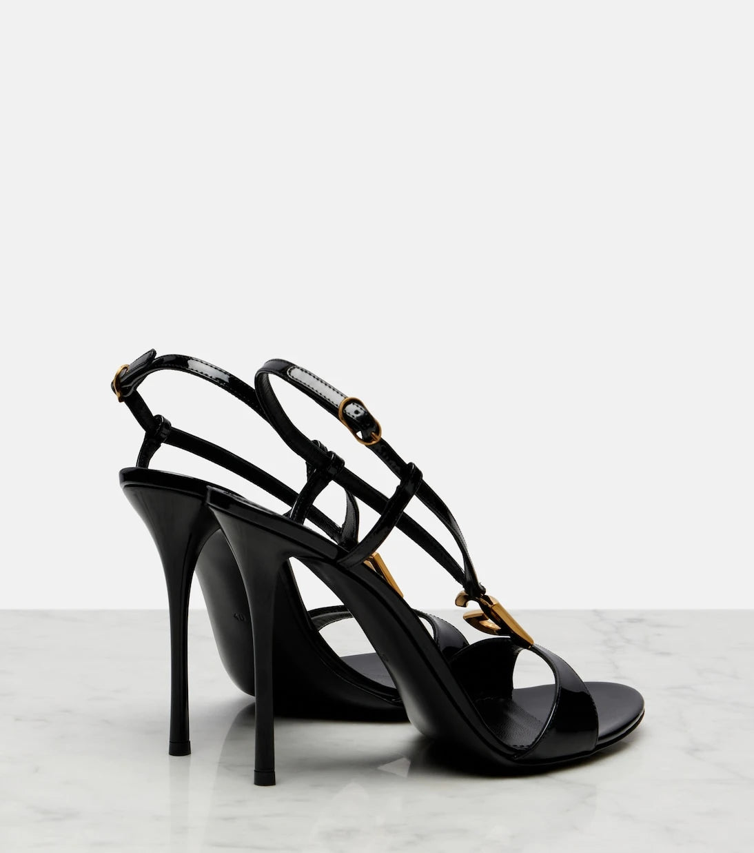 Dolce&Gabbana - DG patent leather slingback sandals