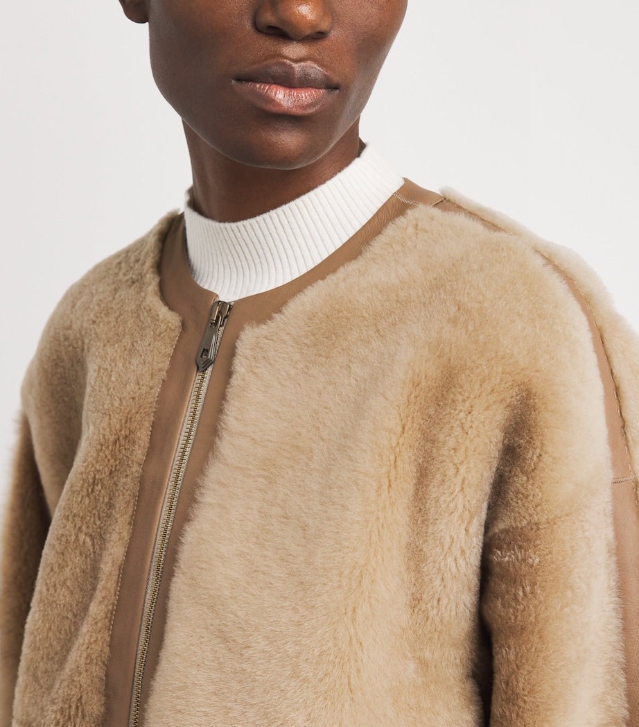 Max Mara Beige Shearling Jacket