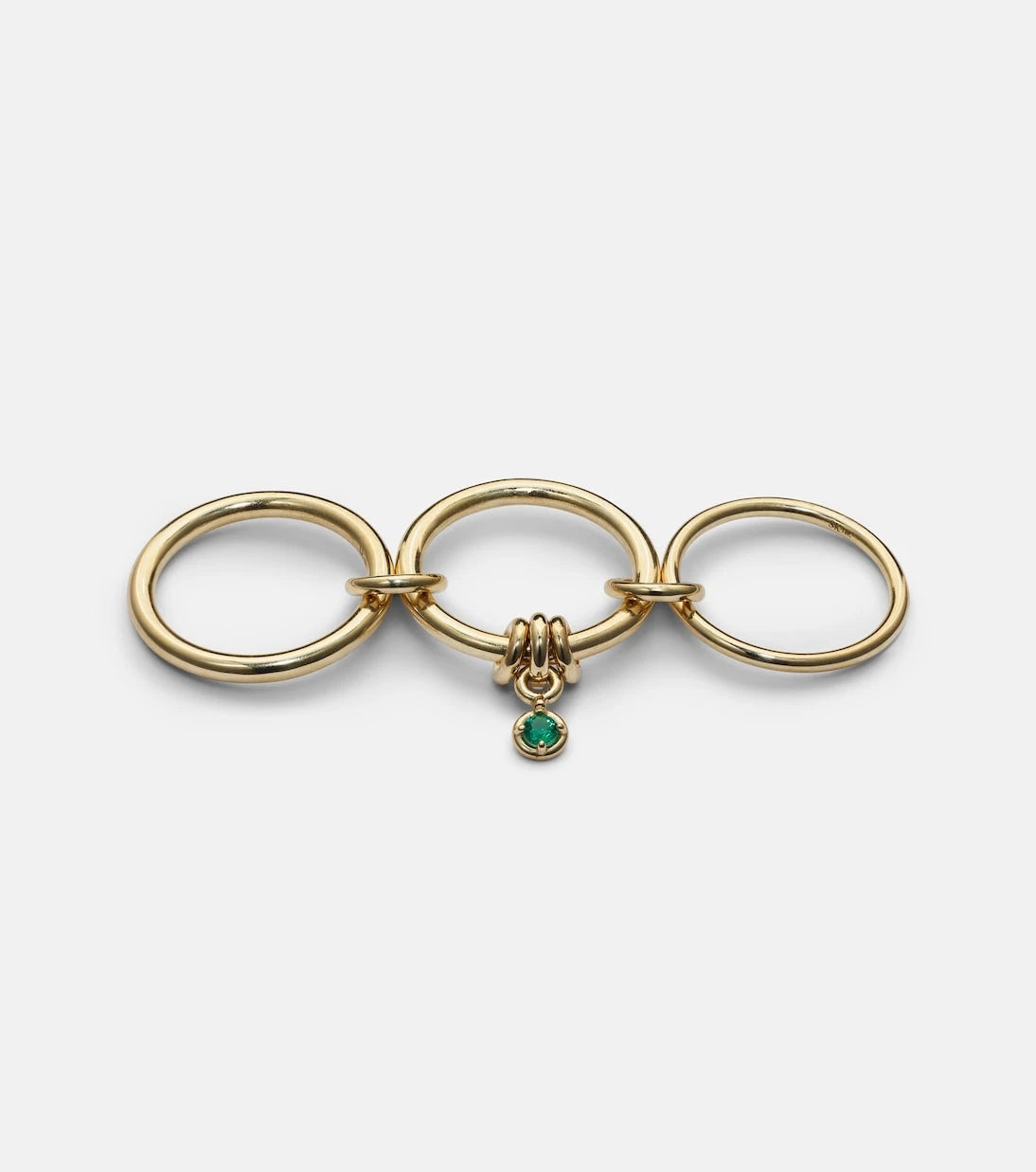 Spinelli Kilcollin - Piera 18kt gold linked rings with emerald