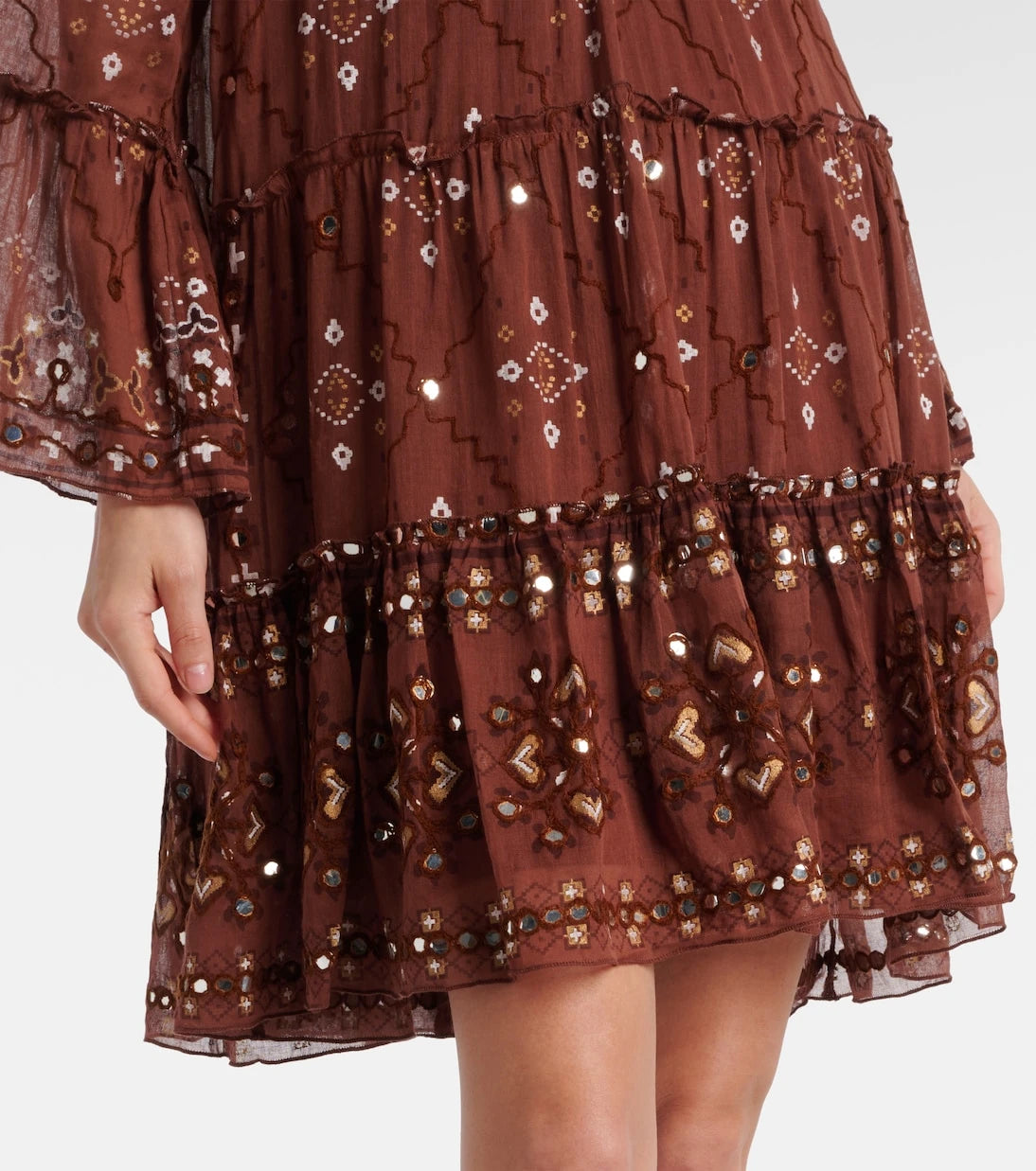 Juliet Dunn - Sequined cotton minidress
