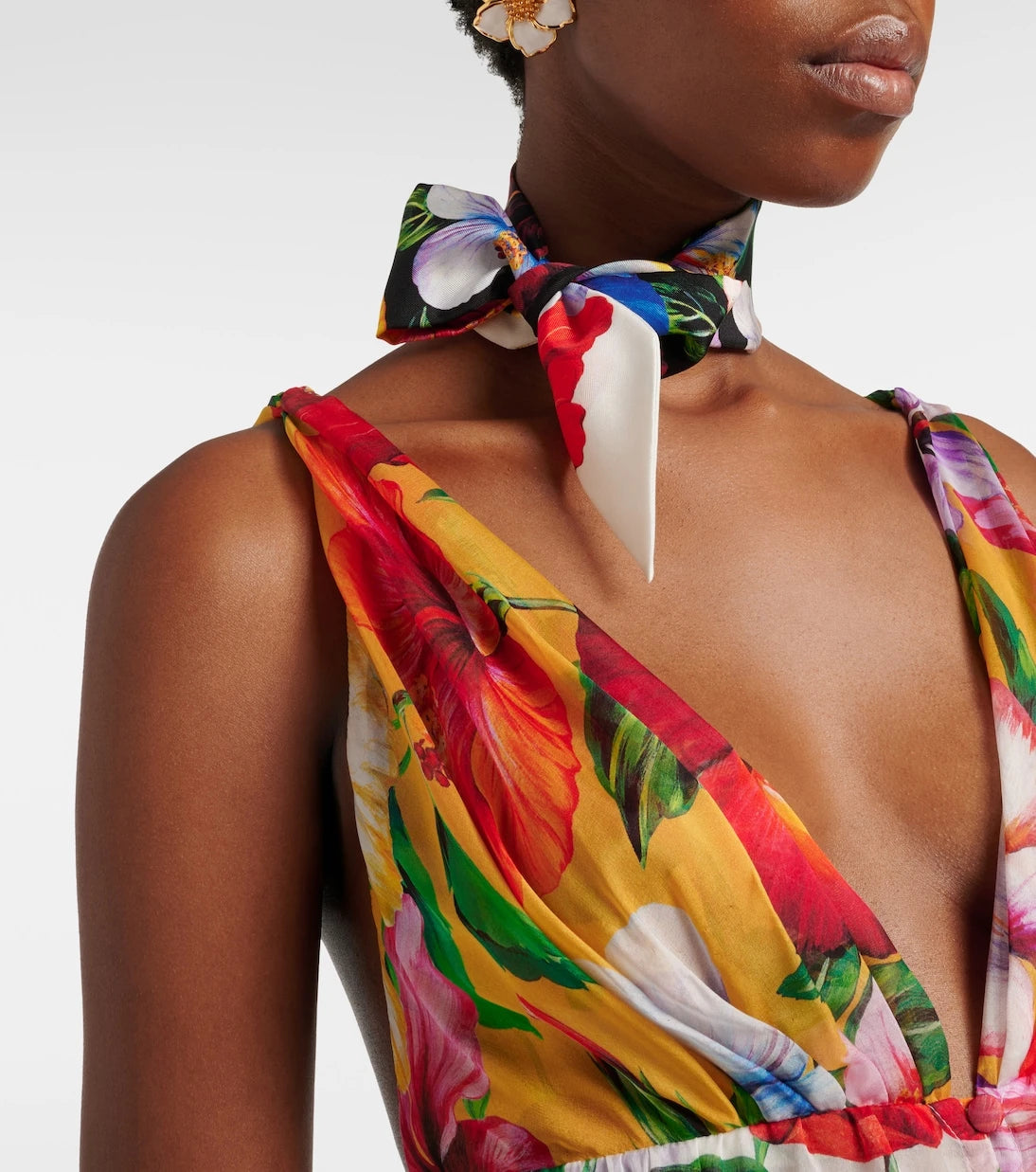 Dolce&Gabbana - Floral silk twill scarf