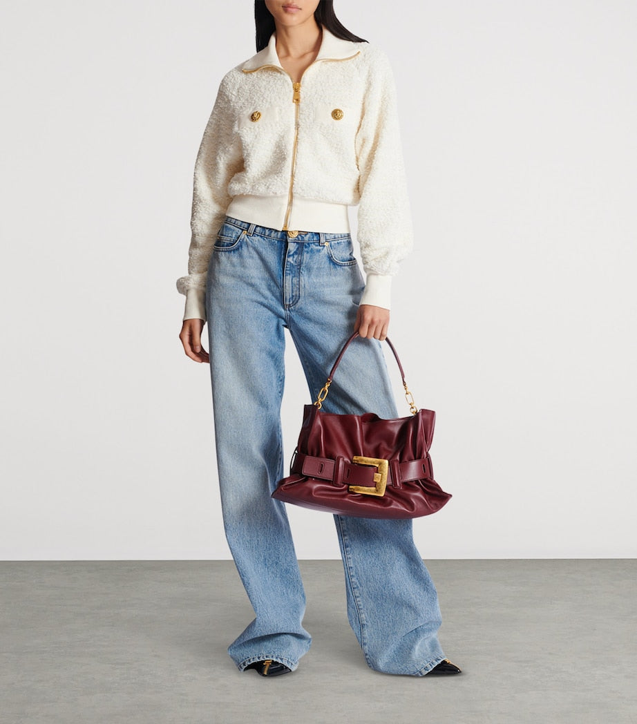 Balmain Medium Leather Anthem Shoulder Bag