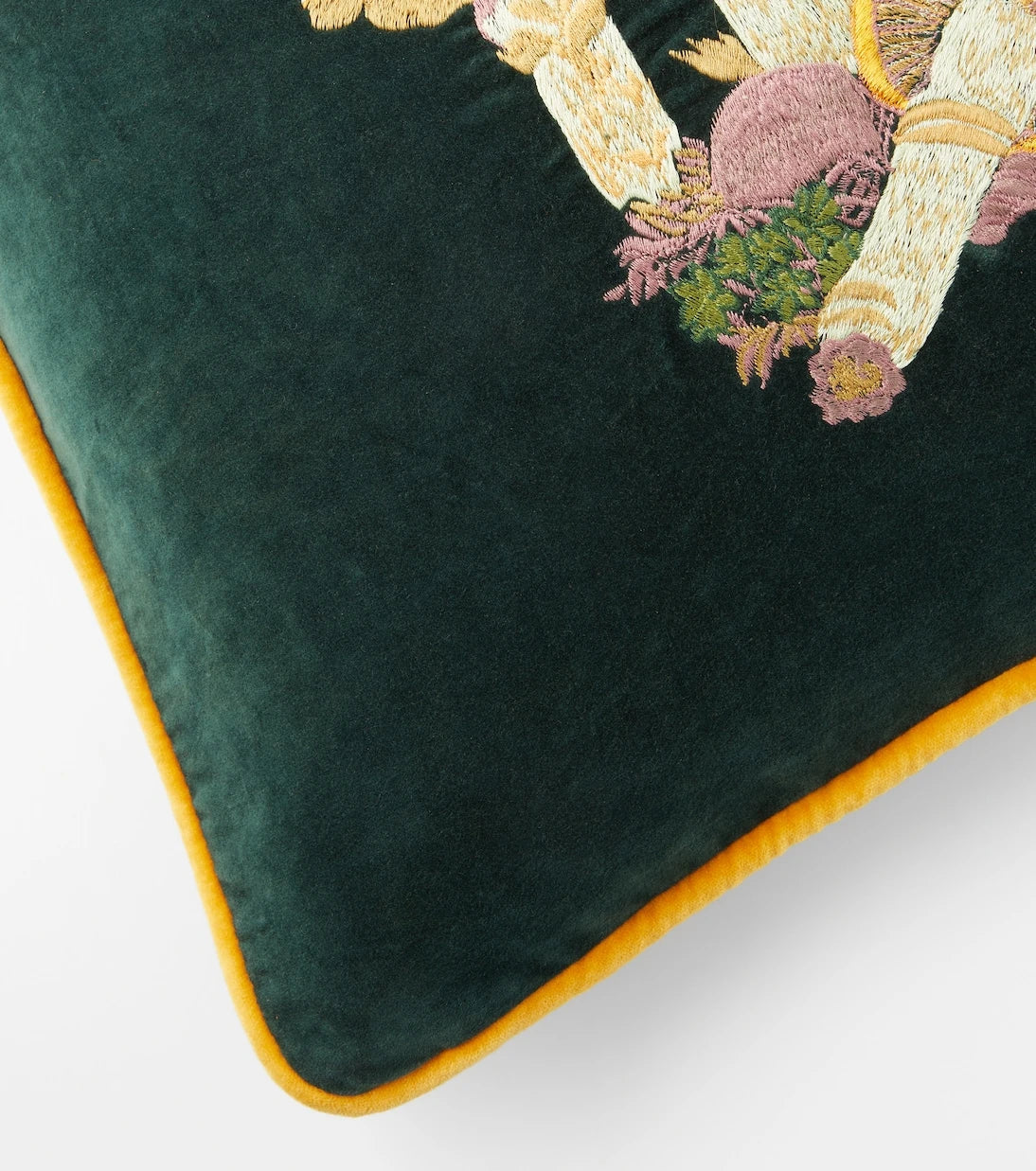 Les-Ottomans - Mushroom cotton velvet cushion