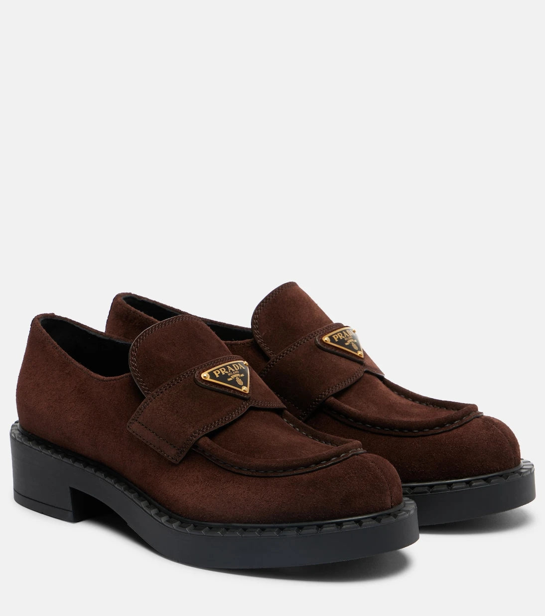 Prada - Chocolate suede loafers