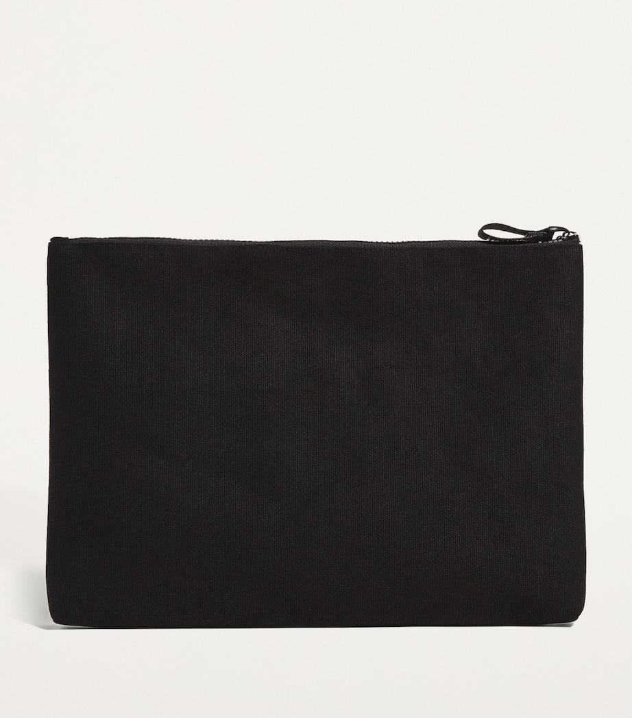 Harrods Black Large Cotton Logo Pouch