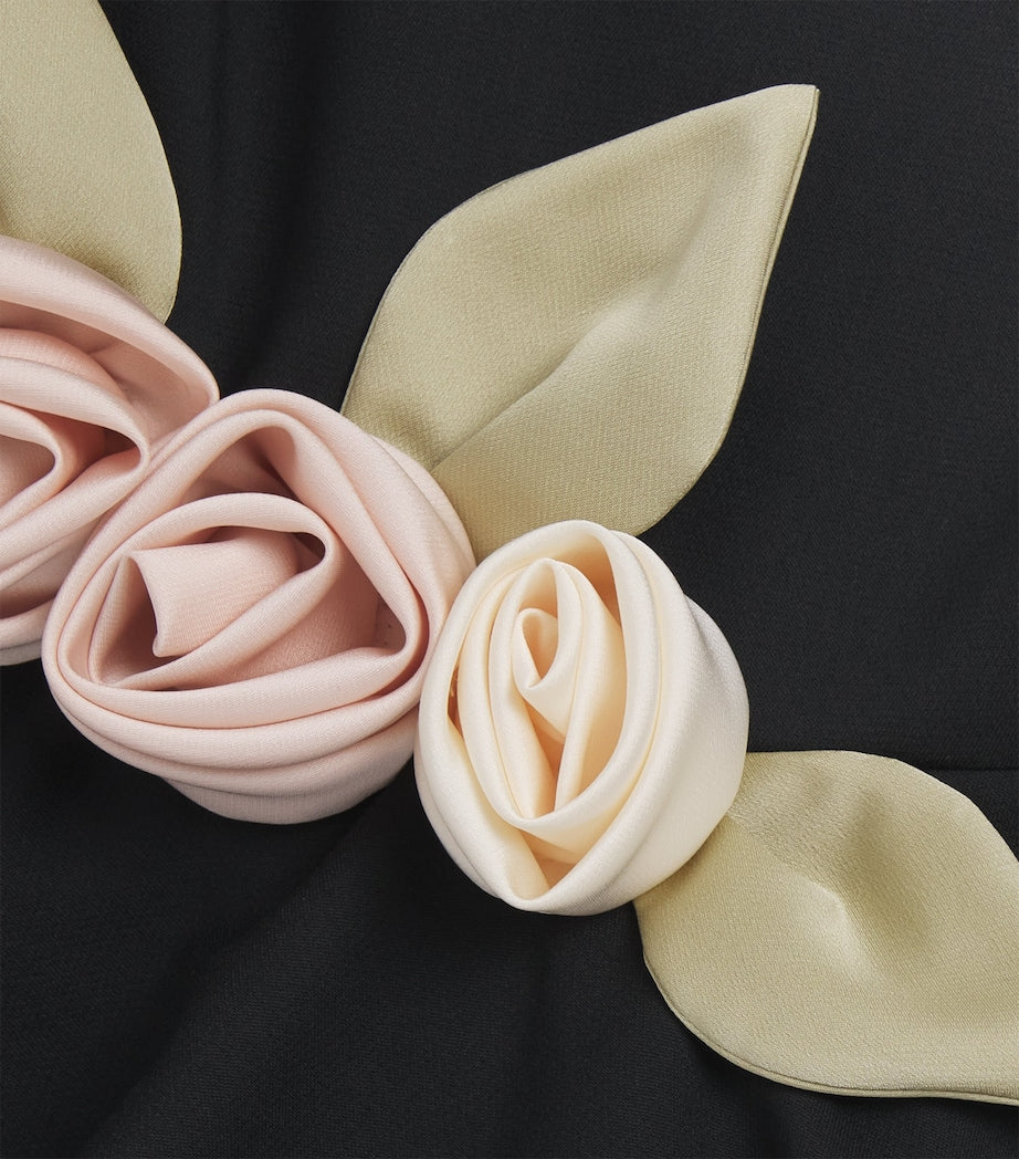 JESSIE AND JAMES Satin Floral-Appliqué Midsommer Dress (3-8 Years)