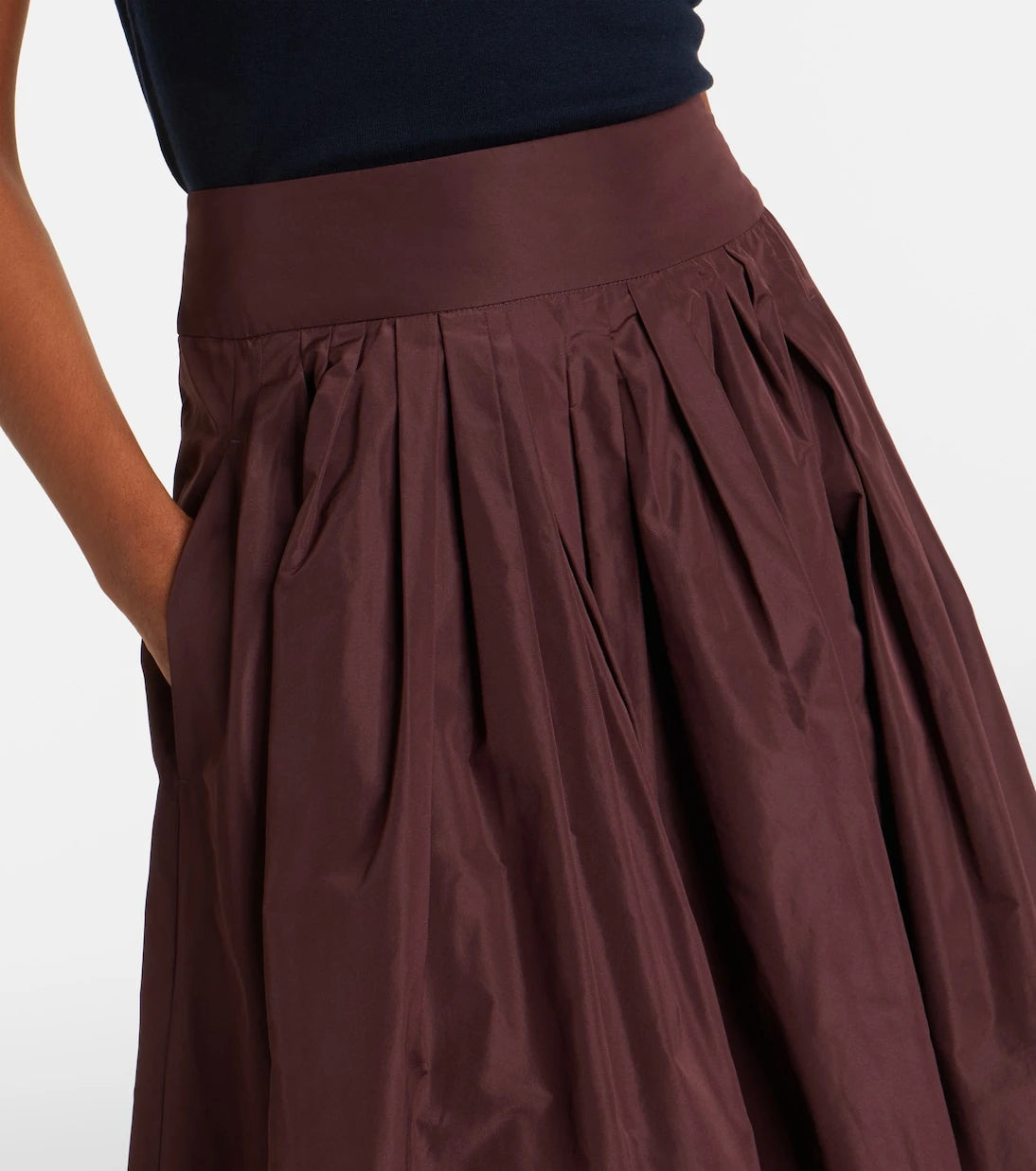 'S Max Mara - Pleated taffeta midi skirt