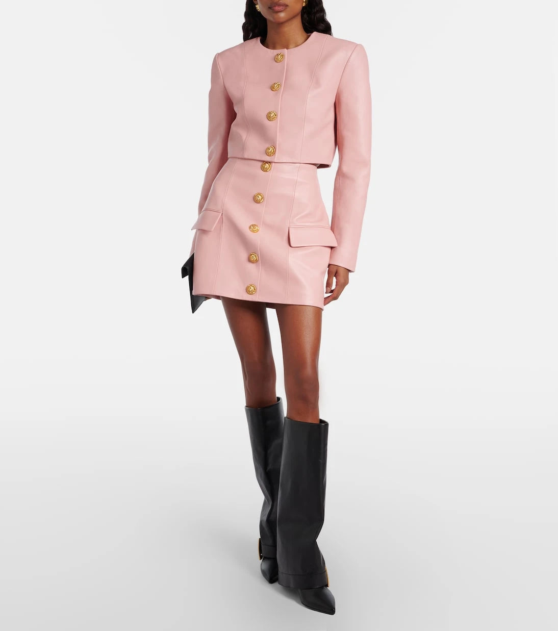 Balmain - Leather miniskirt
