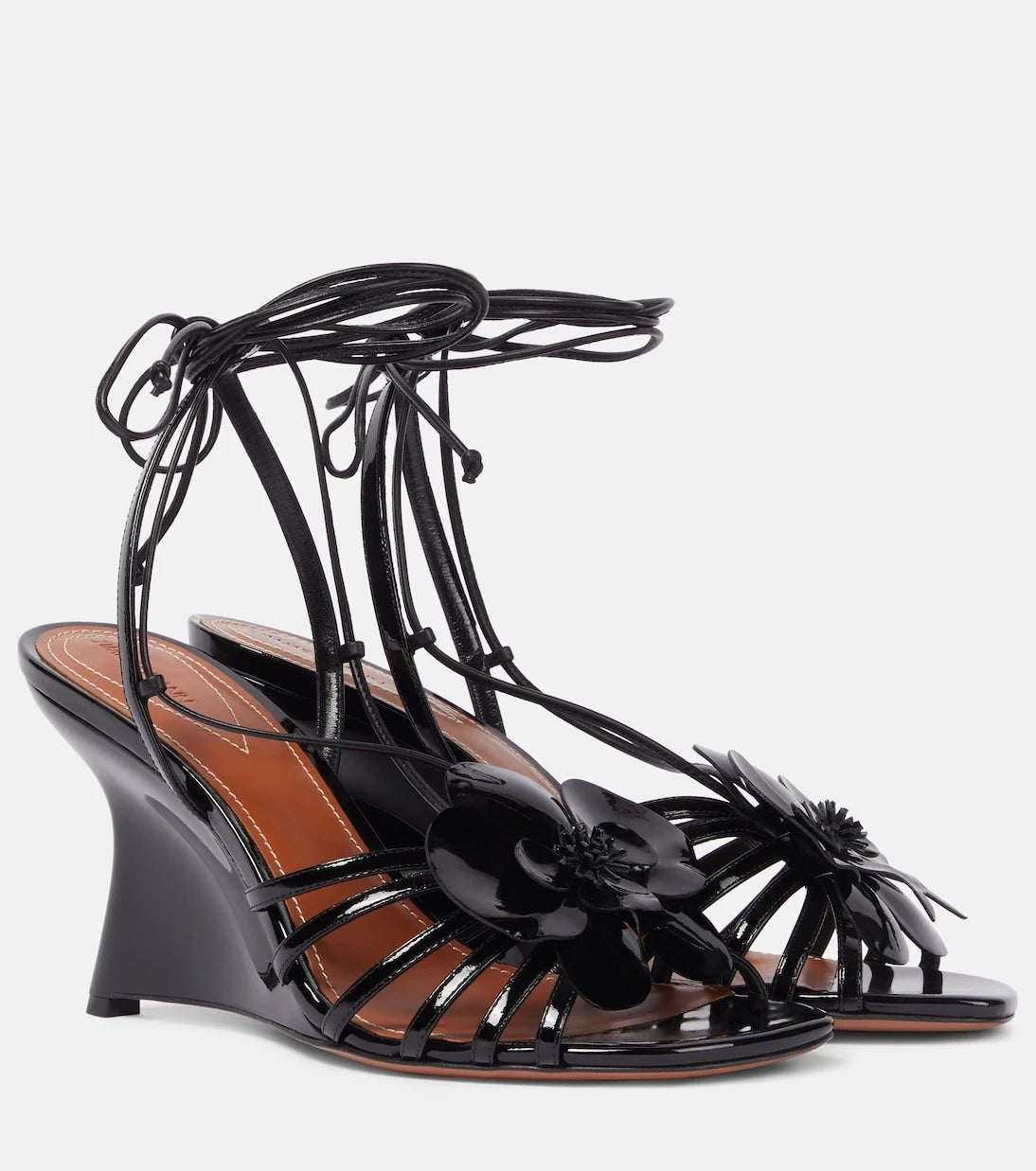 Zimmermann - Orchid 85 patent leather wedge sandals