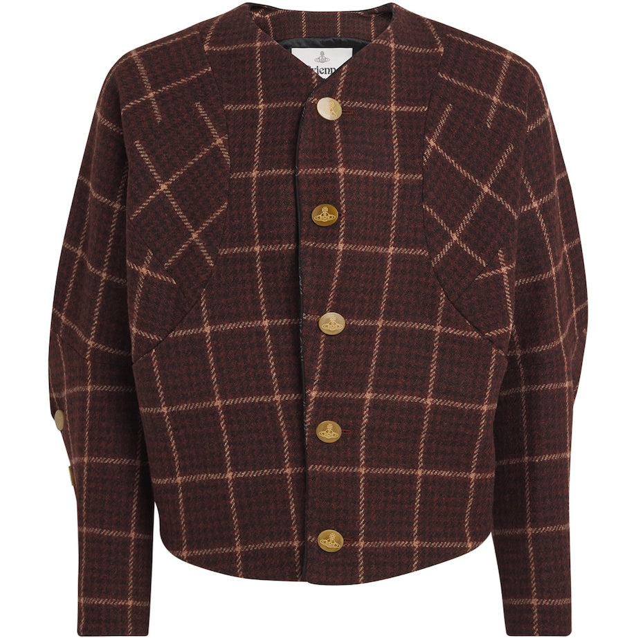 Vivienne Westwood Brown Wool Tartan Pourpoint Jacket
