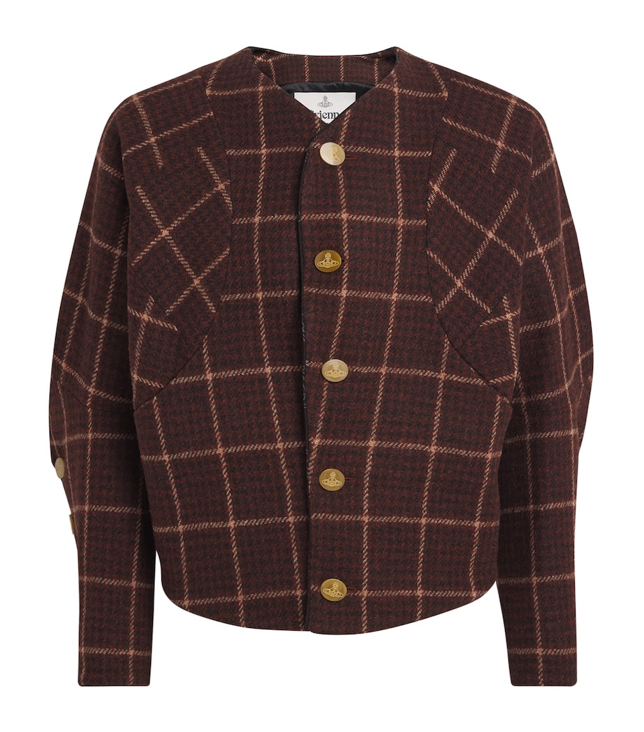 Vivienne Westwood Brown Wool Tartan Pourpoint Jacket