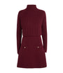 Maje Red Cable-Knit Sweater Mini Dress
