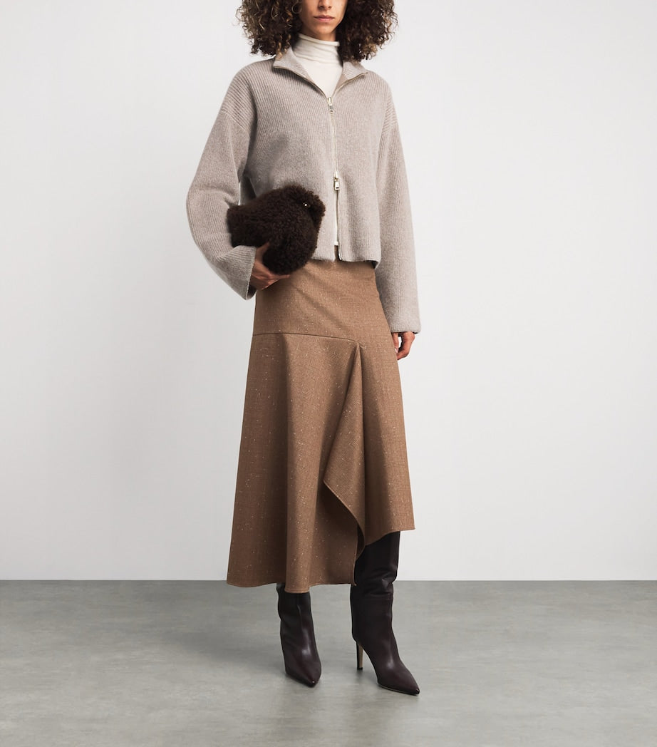 Fabiana Filippi Virgin Wool Asymmetric Midi Skirt
