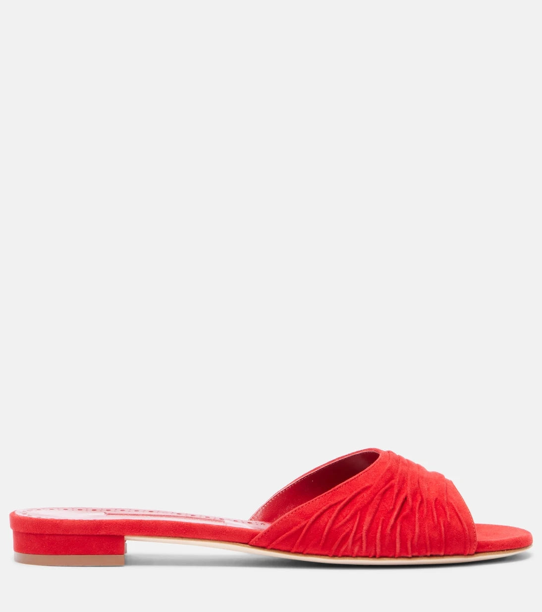 Manolo Blahnik - Piruaflat gathered suede slides