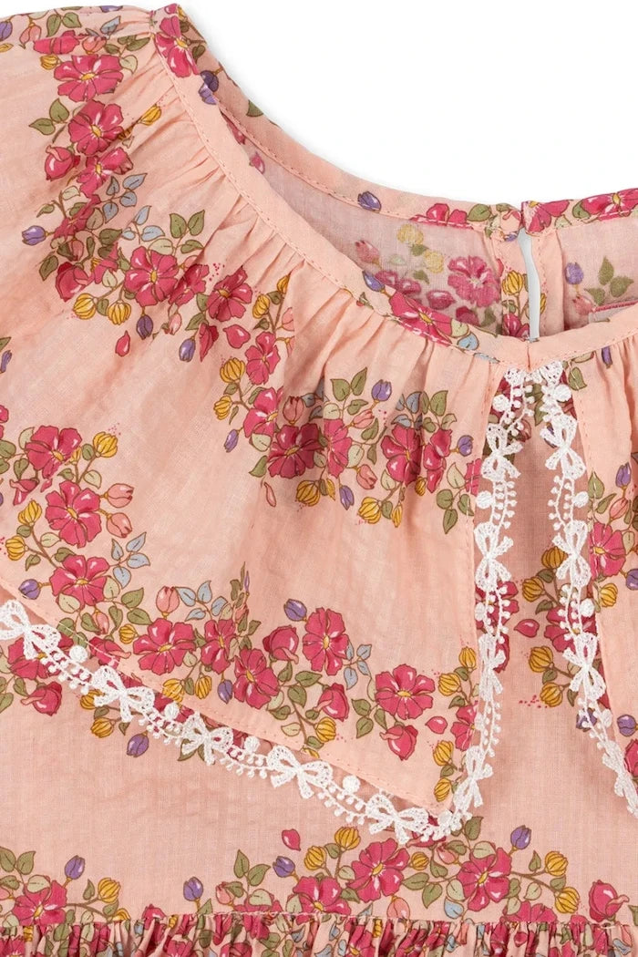 Konges Sløjd BELLA FRILL DRESS GOTS Çocuk Pamuklu Elbise