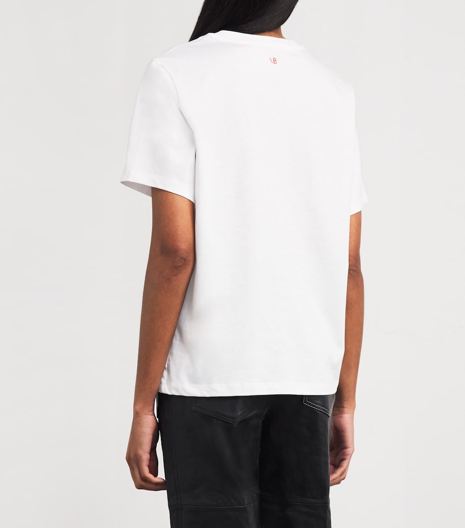 Victoria Beckham White Organic Cotton Slogan T-Shirt