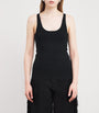 Toteme Black Rib-Knit Tank Top