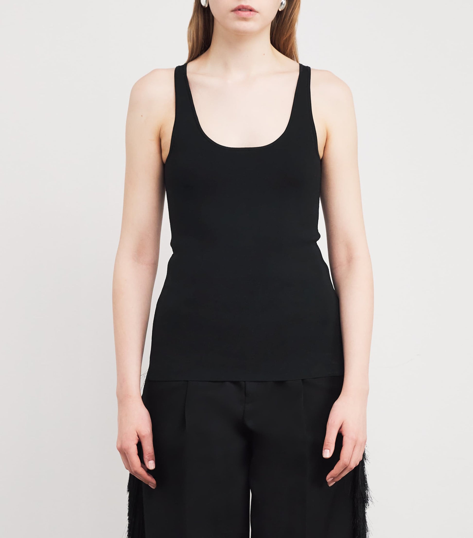 Toteme Black Rib-Knit Tank Top