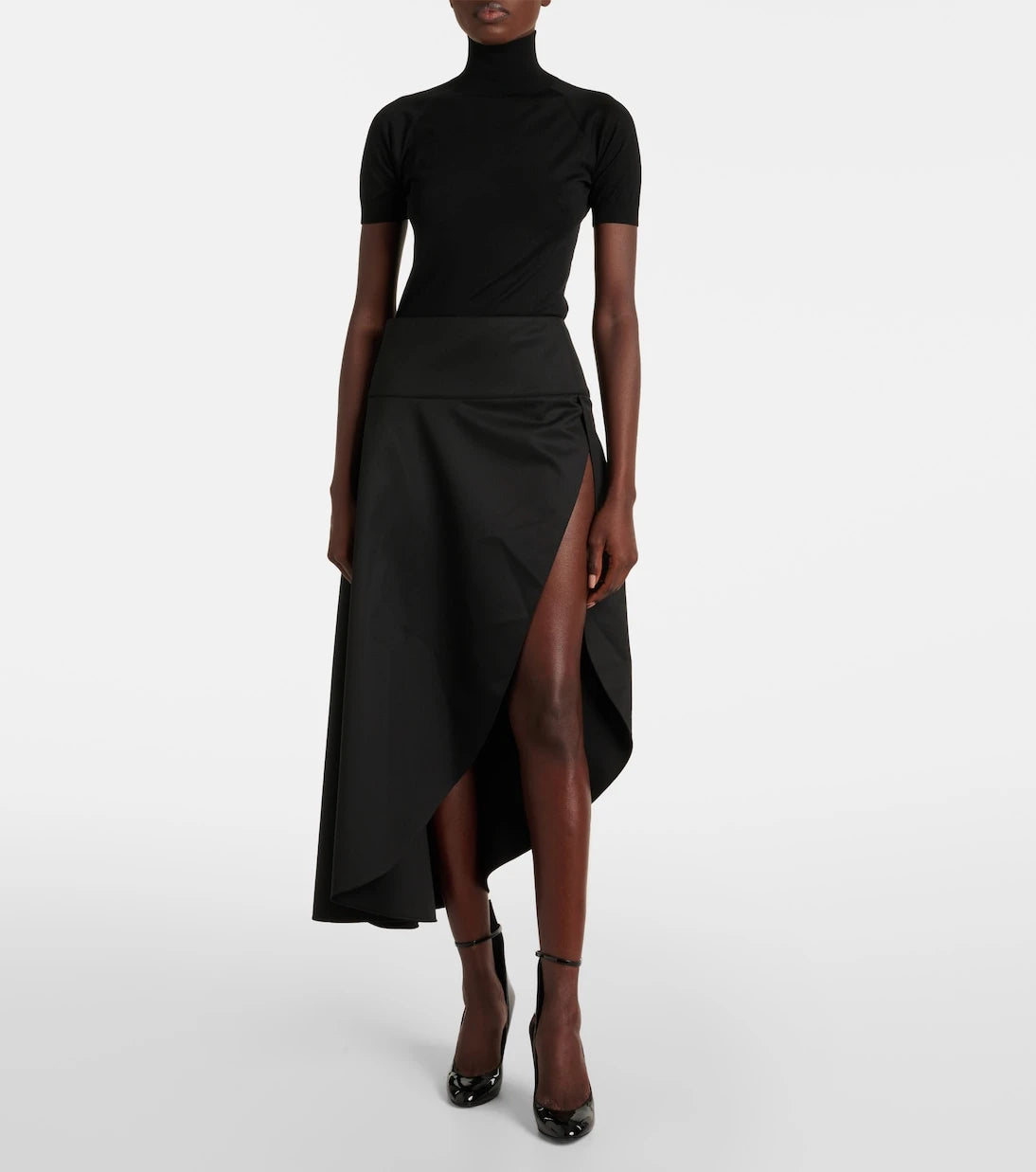 Alaïa - Asimetrik yün midi etek